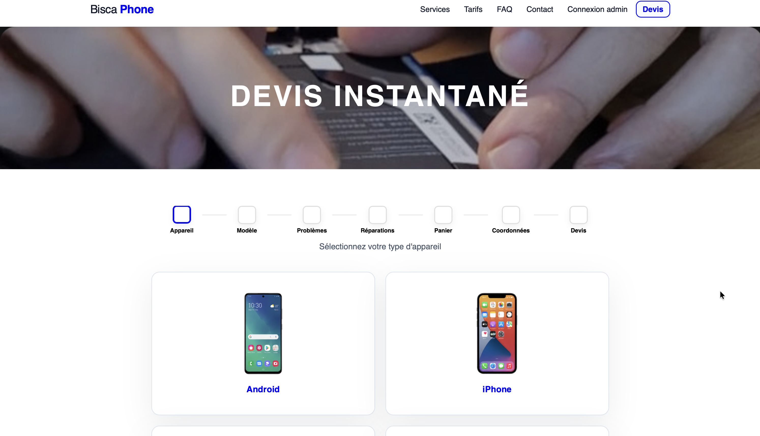 Aperçu 1 de Gestion de Devis pour Biscaphone